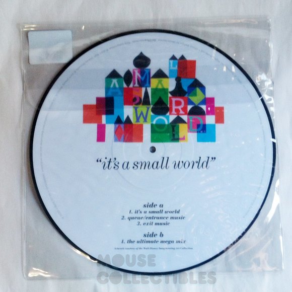 Disney Parks it's a small world Vinyl Record Picture Disc Attraction Soundtrack - Picture 2 of 9